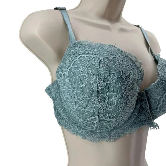 Victoria's Secret Dream Angels Lightly-Lined Lace Demi Bra Lace-Up Detail 38DD - Picture 3 of 8